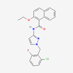 N-{1-[(2-CHLORO-6-FLUOROPHENYL)METHYL]-1H-PYRAZOL-3-YL}-2-ETHOXYNAPHTHALENE-1-CARBOXAMIDE