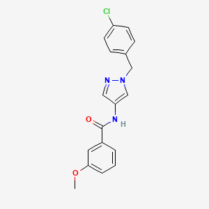 molecular formula C18H16ClN3O2 B4276734 N-{1-[(4-CHLOROPHENYL)METHYL]-1H-PYRAZOL-4-YL}-3-METHOXYBENZAMIDE 