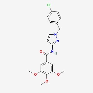 molecular formula C20H20ClN3O4 B4276765 N-{1-[(4-CHLOROPHENYL)METHYL]-1H-PYRAZOL-3-YL}-3,4,5-TRIMETHOXYBENZAMIDE 