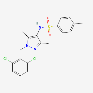 molecular formula C19H19Cl2N3O2S B4276810 N-[1-(2,6-dichlorobenzyl)-3,5-dimethyl-1H-pyrazol-4-yl]-4-methylbenzenesulfonamide 