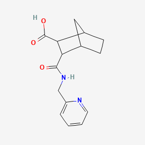 molecular formula C15H18N2O3 B4276825 3-[(Pyridin-2-ylmethyl)carbamoyl]bicyclo[2.2.1]heptane-2-carboxylic acid 