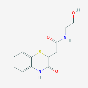 molecular formula C12H14N2O3S B427683 N-(2-hydroxyethyl)-2-(3-oxo-3,4-dihydro-2H-1,4-benzothiazin-2-yl)acetamide 