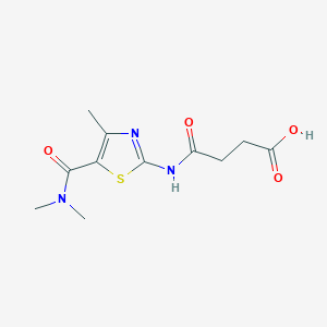 molecular formula C11H15N3O4S B4276852 4-({5-[(dimethylamino)carbonyl]-4-methyl-1,3-thiazol-2-yl}amino)-4-oxobutanoic acid 