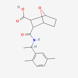 molecular formula C18H23NO4 B4276853 3-({[1-(2,5-dimethylphenyl)ethyl]amino}carbonyl)-7-oxabicyclo[2.2.1]heptane-2-carboxylic acid 