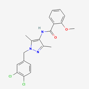 molecular formula C20H19Cl2N3O2 B4276855 N-[1-(3,4-dichlorobenzyl)-3,5-dimethyl-1H-pyrazol-4-yl]-2-methoxybenzamide 