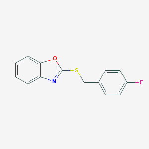 molecular formula C14H10FNOS B427688 2-[(4-Fluorophenyl)methylsulfanyl]-1,3-benzoxazole 