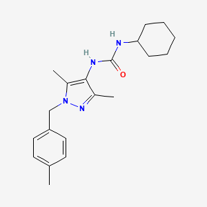 molecular formula C20H28N4O B4276928 N-cyclohexyl-N'-[3,5-dimethyl-1-(4-methylbenzyl)-1H-pyrazol-4-yl]urea 