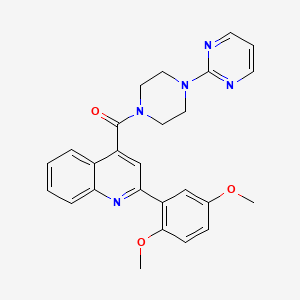 [2-(2,5-DIMETHOXYPHENYL)-4-QUINOLYL][4-(2-PYRIMIDINYL)PIPERAZINO]METHANONE