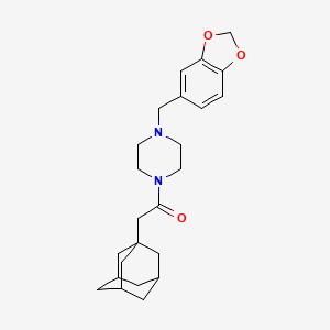 molecular formula C24H32N2O3 B4276956 1-(1-adamantylacetyl)-4-(1,3-benzodioxol-5-ylmethyl)piperazine 