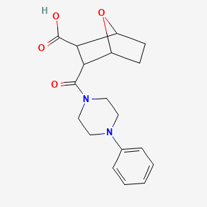 molecular formula C18H22N2O4 B4276963 3-[(4-phenyl-1-piperazinyl)carbonyl]-7-oxabicyclo[2.2.1]heptane-2-carboxylic acid 