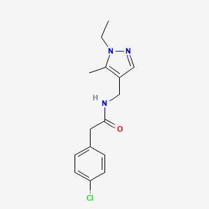 2-(4-chlorophenyl)-N-[(1-ethyl-5-methyl-1H-pyrazol-4-yl)methyl]acetamide