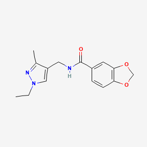 N-[(1-ETHYL-3-METHYL-1H-PYRAZOL-4-YL)METHYL]-2H-13-BENZODIOXOLE-5-CARBOXAMIDE