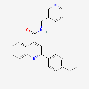 molecular formula C25H23N3O B4276993 2-[4-(PROPAN-2-YL)PHENYL]-N-[(PYRIDIN-3-YL)METHYL]QUINOLINE-4-CARBOXAMIDE 