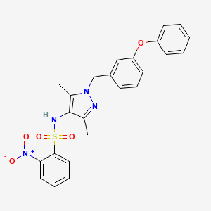 molecular formula C24H22N4O5S B4276999 N-[3,5-dimethyl-1-(3-phenoxybenzyl)-1H-pyrazol-4-yl]-2-nitrobenzenesulfonamide 