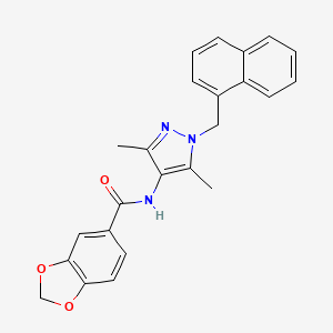 N-{3,5-DIMETHYL-1-[(NAPHTHALEN-1-YL)METHYL]-1H-PYRAZOL-4-YL}-2H-1,3-BENZODIOXOLE-5-CARBOXAMIDE