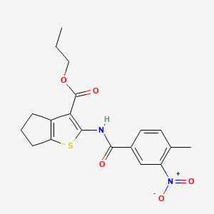 molecular formula C19H20N2O5S B4277032 propyl 2-[(4-methyl-3-nitrobenzoyl)amino]-5,6-dihydro-4H-cyclopenta[b]thiophene-3-carboxylate 