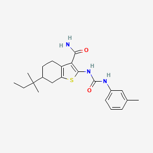 molecular formula C22H29N3O2S B4277087 6-(2-Methylbutan-2-yl)-2-{[(3-methylphenyl)carbamoyl]amino}-4,5,6,7-tetrahydro-1-benzothiophene-3-carboxamide 