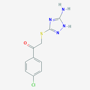 molecular formula C10H9ClN4OS B427712 2-[(5-amino-1H-1,2,4-triazol-3-yl)thio]-1-(4-chlorophenyl)ethanone 