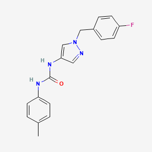 molecular formula C18H17FN4O B4277174 N-[1-(4-fluorobenzyl)-1H-pyrazol-4-yl]-N'-(4-methylphenyl)urea 