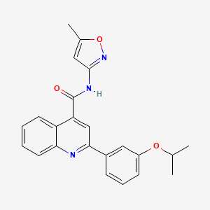 molecular formula C23H21N3O3 B4277200 2-(3-isopropoxyphenyl)-N-(5-methyl-3-isoxazolyl)-4-quinolinecarboxamide 