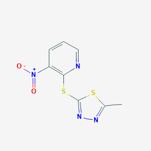 molecular formula C8H6N4O2S2 B427721 2-[(5-Methyl-1,3,4-thiadiazol-2-yl)thio]-3-nitropyridine CAS No. 353256-64-1
