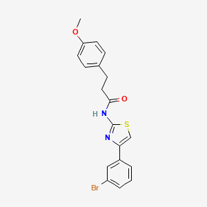 molecular formula C19H17BrN2O2S B4277213 N-[4-(3-bromophenyl)-1,3-thiazol-2-yl]-3-(4-methoxyphenyl)propanamide 