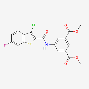 molecular formula C19H13ClFNO5S B4277219 dimethyl 5-{[(3-chloro-6-fluoro-1-benzothien-2-yl)carbonyl]amino}isophthalate 