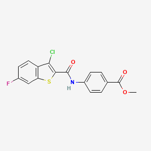 molecular formula C17H11ClFNO3S B4277232 methyl 4-{[(3-chloro-6-fluoro-1-benzothien-2-yl)carbonyl]amino}benzoate 