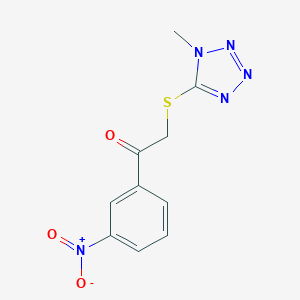molecular formula C10H9N5O3S B427724 1-{3-nitrophenyl}-2-[(1-methyl-1H-tetraazol-5-yl)sulfanyl]ethanone 