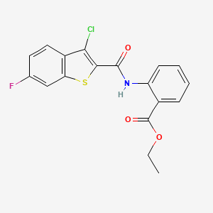 molecular formula C18H13ClFNO3S B4277243 ethyl 2-{[(3-chloro-6-fluoro-1-benzothien-2-yl)carbonyl]amino}benzoate 