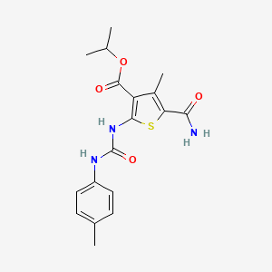 molecular formula C18H21N3O4S B4277261 isopropyl 5-(aminocarbonyl)-4-methyl-2-({[(4-methylphenyl)amino]carbonyl}amino)-3-thiophenecarboxylate 