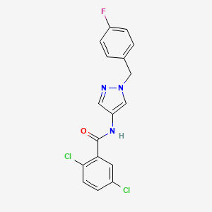 molecular formula C17H12Cl2FN3O B4277264 2,5-dichloro-N-[1-(4-fluorobenzyl)-1H-pyrazol-4-yl]benzamide 