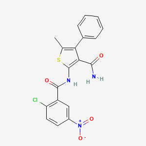 molecular formula C19H14ClN3O4S B4277280 2-[(2-chloro-5-nitrobenzoyl)amino]-5-methyl-4-phenyl-3-thiophenecarboxamide 