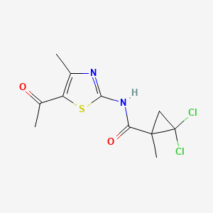 molecular formula C11H12Cl2N2O2S B4277287 N-(5-acetyl-4-methyl-1,3-thiazol-2-yl)-2,2-dichloro-1-methylcyclopropanecarboxamide 