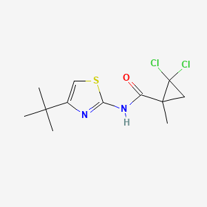 molecular formula C12H16Cl2N2OS B4277295 N-(4-tert-butyl-1,3-thiazol-2-yl)-2,2-dichloro-1-methylcyclopropanecarboxamide 
