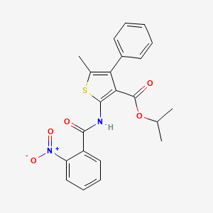 molecular formula C22H20N2O5S B4277303 isopropyl 5-methyl-2-[(2-nitrobenzoyl)amino]-4-phenyl-3-thiophenecarboxylate 
