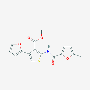 molecular formula C16H13NO5S B4277309 methyl 4-(2-furyl)-2-[(5-methyl-2-furoyl)amino]-3-thiophenecarboxylate 