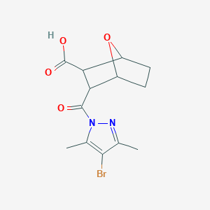 molecular formula C13H15BrN2O4 B4277311 3-[(4-bromo-3,5-dimethyl-1H-pyrazol-1-yl)carbonyl]-7-oxabicyclo[2.2.1]heptane-2-carboxylic acid 