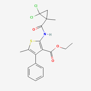 molecular formula C19H19Cl2NO3S B4277316 ethyl 2-{[(2,2-dichloro-1-methylcyclopropyl)carbonyl]amino}-5-methyl-4-phenyl-3-thiophenecarboxylate 