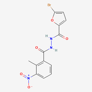 molecular formula C13H10BrN3O5 B4277329 5-bromo-N'-(2-methyl-3-nitrobenzoyl)-2-furohydrazide 