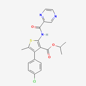 isopropyl 4-(4-chlorophenyl)-5-methyl-2-[(2-pyrazinylcarbonyl)amino]-3-thiophenecarboxylate