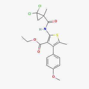 molecular formula C20H21Cl2NO4S B4277336 ethyl 2-{[(2,2-dichloro-1-methylcyclopropyl)carbonyl]amino}-4-(4-methoxyphenyl)-5-methyl-3-thiophenecarboxylate 