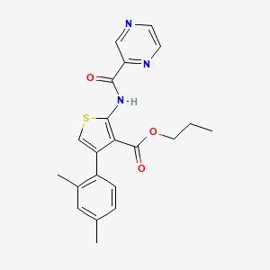 molecular formula C21H21N3O3S B4277362 propyl 4-(2,4-dimethylphenyl)-2-[(2-pyrazinylcarbonyl)amino]-3-thiophenecarboxylate 