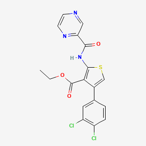 molecular formula C18H13Cl2N3O3S B4277364 ethyl 4-(3,4-dichlorophenyl)-2-[(2-pyrazinylcarbonyl)amino]-3-thiophenecarboxylate 
