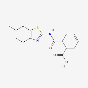 molecular formula C16H20N2O3S B4277370 6-{[(6-methyl-4,5,6,7-tetrahydro-1,3-benzothiazol-2-yl)amino]carbonyl}-3-cyclohexene-1-carboxylic acid 