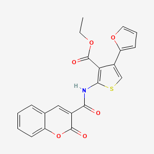 molecular formula C21H15NO6S B4277386 ethyl 4-(2-furyl)-2-{[(2-oxo-2H-chromen-3-yl)carbonyl]amino}-3-thiophenecarboxylate 