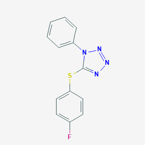 molecular formula C13H9FN4S B427739 4-fluorophenyl 1-phenyl-1H-tetraazol-5-yl sulfide 