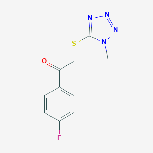 molecular formula C10H9FN4OS B427741 1-(4-fluorophenyl)-2-[(1-methyl-1H-1,2,3,4-tetrazol-5-yl)sulfanyl]ethan-1-one CAS No. 353257-15-5