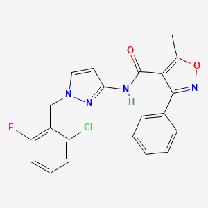molecular formula C21H16ClFN4O2 B4277434 N-[1-(2-chloro-6-fluorobenzyl)-1H-pyrazol-3-yl]-5-methyl-3-phenyl-4-isoxazolecarboxamide 
