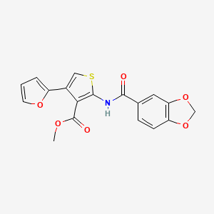 molecular formula C18H13NO6S B4277450 methyl 2-[(1,3-benzodioxol-5-ylcarbonyl)amino]-4-(2-furyl)-3-thiophenecarboxylate 